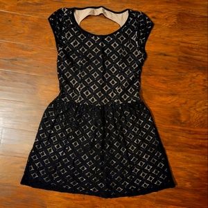 Textured Black Mini Dress